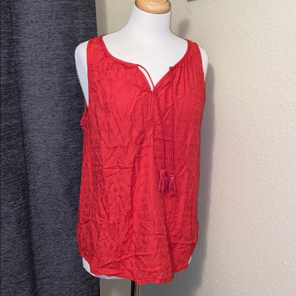 Sonoma Orange Embroidered Tank Top Size Large